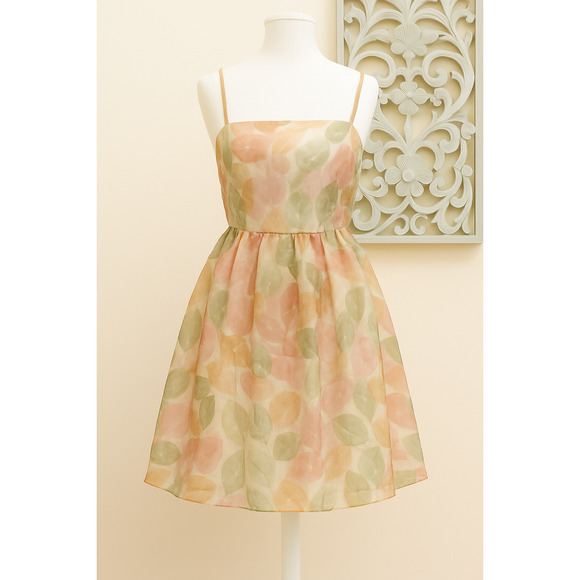 Aura Dresses & Skirts - Aura S Organza Floral Sundress Cottagecore Academia Wedding Party Guest Dress